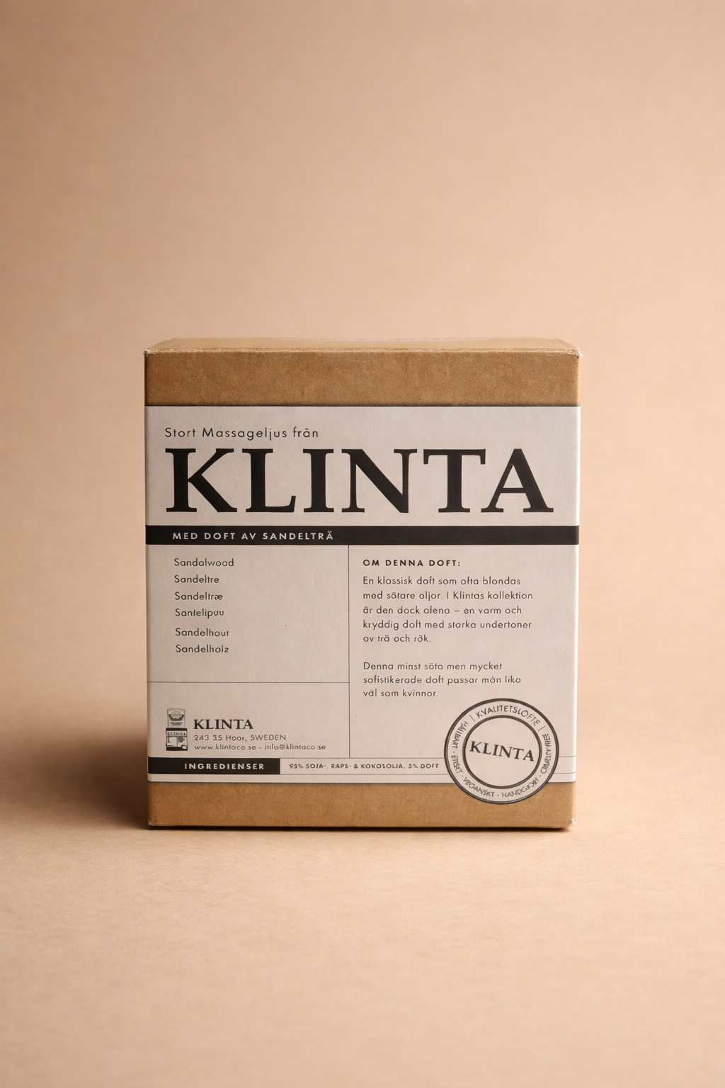 Stort Klinta Massageljus - Sandelträ