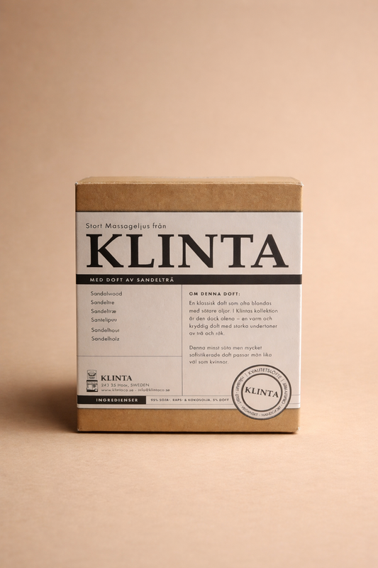 Stort Klinta Massageljus - Sandelträ